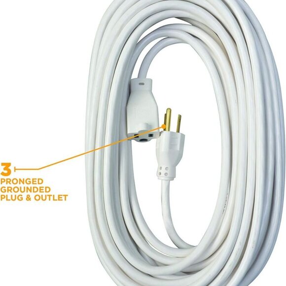 NEW Extension cord White Patio 40-Foot; 3-Pronged; 16 Gauge Extension Cord; 13 A - Picture 5 of 6
